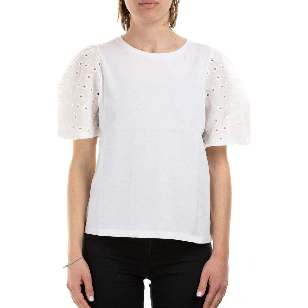 Vêtements Femme stretch-cotton crewneck T-shirt Emme Marella  Blanc