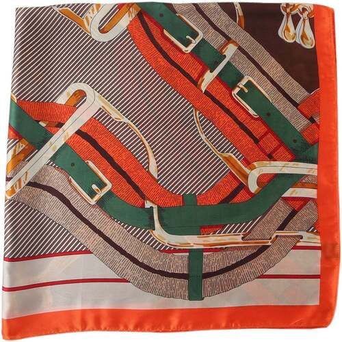 Accessoires textile Femme Echarpes / Etoles / Foulards Alberto Cabale Grand carré de Soie Interbelts Zoé Orange Orange