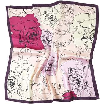 Accessoires textile Femme Echarpes / Etoles / Foulards Alberto Cabale Petit carré de Soie Bigflower Cléo Rose Rose