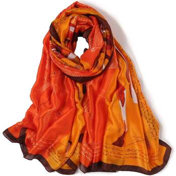Accessoires textile Femme Echarpes / Etoles / Foulards Alberto Cabale Etole de Soie Winged Florina Orange Orange
