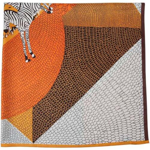 Accessoires textile Femme Echarpes / Etoles / Foulards Alberto Cabale Grand carré de Soie Snake Zoé Orange Orange