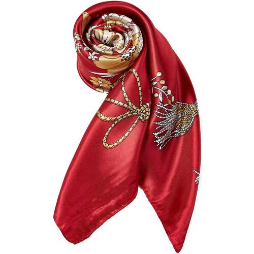 Accessoires textile Femme Echarpes / Etoles / Foulards Versace Carré Soie Treeflow Rouge Rouge