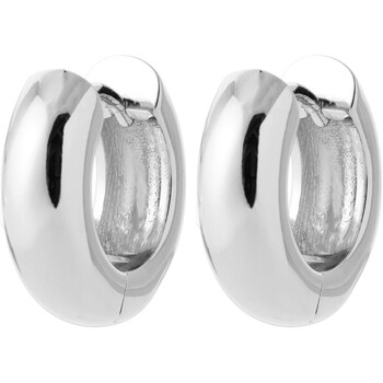 Politique de protection des données Femme Boucles d'oreilles Brillaxis Créoles  argent rhodié 10mm Blanc