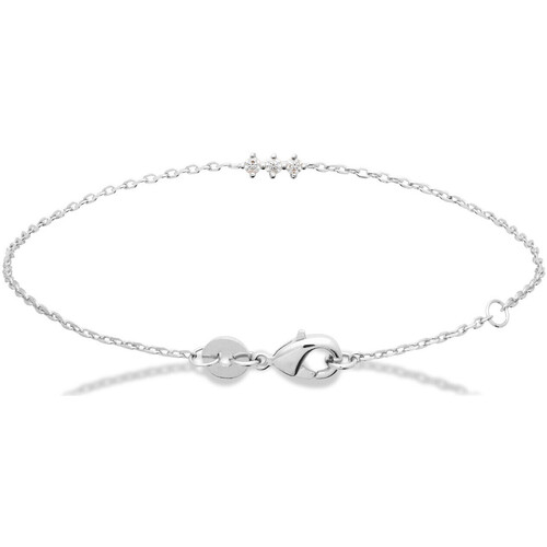Sweats & Polaires Femme Bracelets Brillaxis Bracelet  argent rhodié trois oxydes Blanc