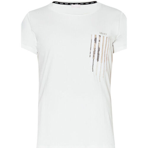 Vêtements Femme T-shirts Lace-up & Polos Liu Jo T-shirt avec strass Beige
