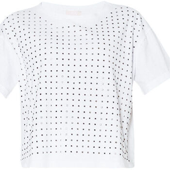 Vêtements Femme Derbies & Richelieu Liu Jo T-shirt avec strass Blanc
