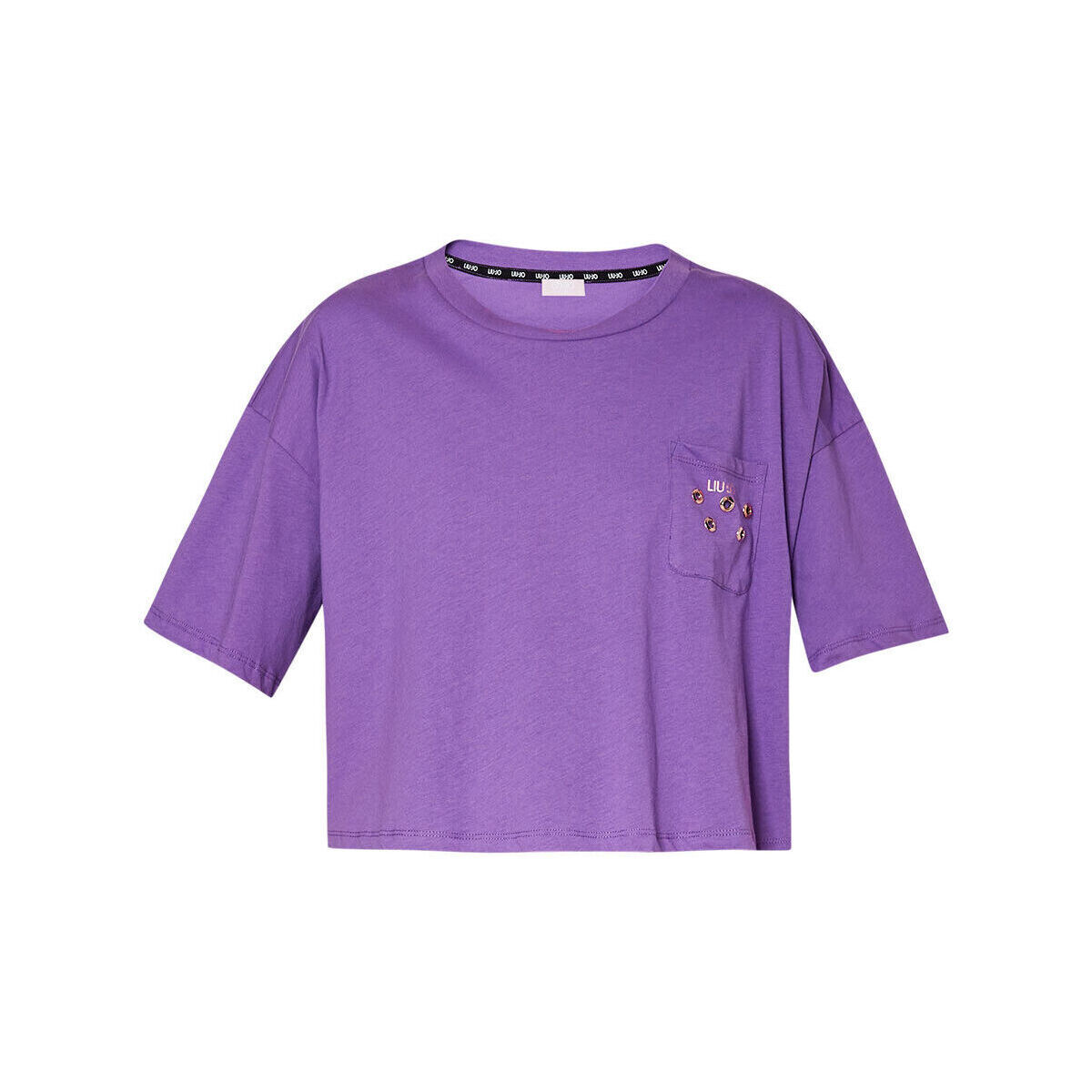 Vêtements Femme T-shirt Goose Longsleeve 12010635 912 Liu Jo T-shirt Goose avec poche Violet