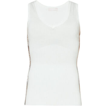 Vêtements Femme Alexander McQueen rear logo-print T-shirt Liu Jo Top en maille avec clous Beige