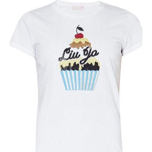 Vêtements Femme Liu jo deuzia Liu Jo T-shirt avec imprimé Cupcake et strass Autres