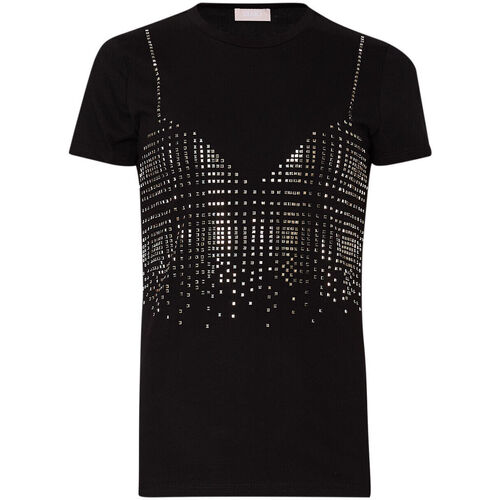 Vêtements Femme Voir toutes les ventes privées Liu Jo T-shirt avec strass Noir