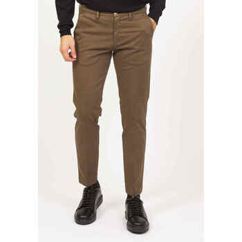 Vêtements Homme Pantalons Sette/Mezzo Pantalon slim fit SetteMezzo en coton Marron