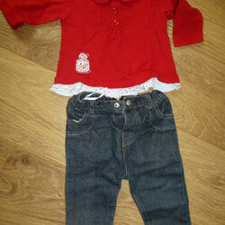 Vêtements Fille Ensembles enfant Influx Ensemble jeans + T-shirt manches longues rouge Influx - 1 an Rouge