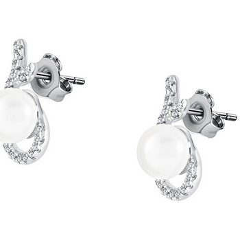Montres & Bijoux Femme Boucles d'oreilles Cleor Boucles d'oreilles en silver 925/1000 et perle de synthèse Argenté