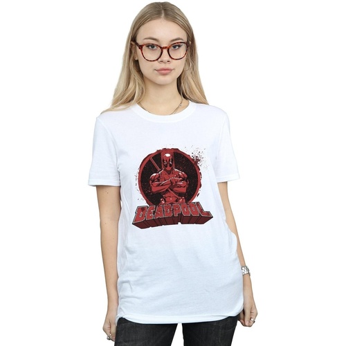 Vêtements Femme T-shirts manches longues Deadpool Arms Crossed Blanc