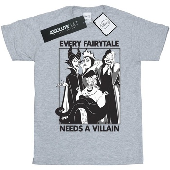 Vêtements Fille T-shirts manches longues Disney Every Fairy Tale Needs A Villain Gris