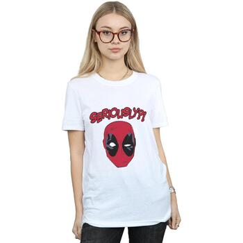 Vêtements Femme T-shirts manches longues Deadpool Seriously Blanc
