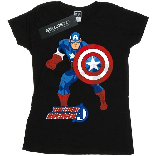 Vêtements Femme T-shirts manches longues Captain America  Noir