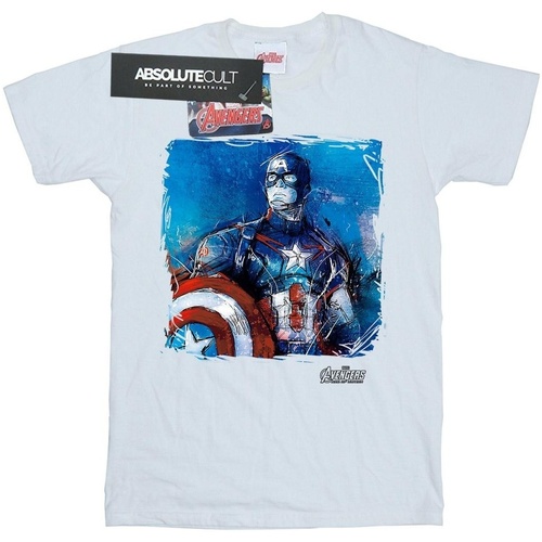 Vêtements Homme T-shirts manches longues Captain America  Blanc
