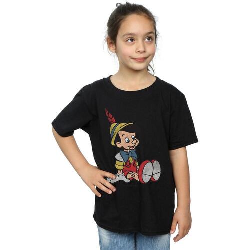 Vêtements Fille T-shirts manches longues Pinocchio  Noir