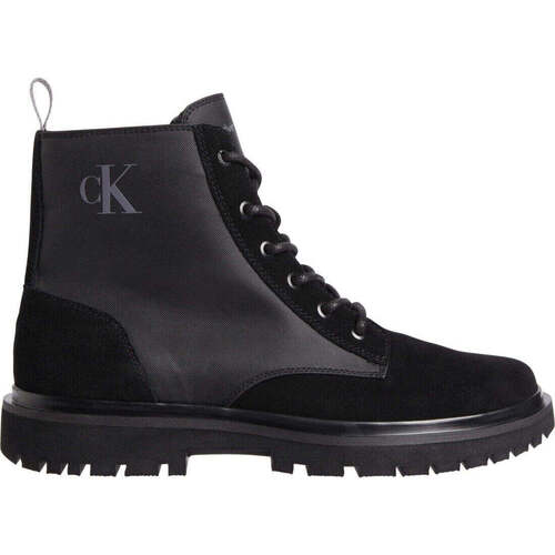 Chaussures Homme Boots Calvin Klein faux-leather JEANS eva laceup boot hiking Noir