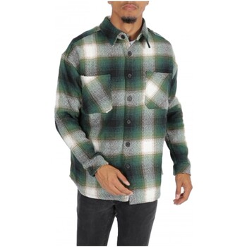 Vêtements Homme Chemises manches longues Kebello Surchemise polaire à carreaux Vert H Vert