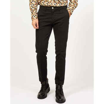 Vêtements Homme Pantalons Sette/Mezzo Pantalon slim fit noir SetteMezzo en coton Noir