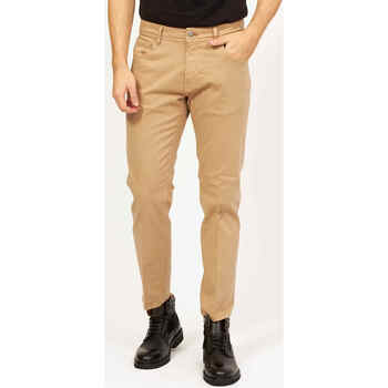 Vêtements Homme Pantalons Sette/Mezzo Pantalon slim SetteMezzo beige avec 5 poches Beige