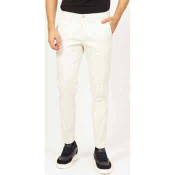 Vêtements Homme Pantalons Sette/Mezzo Pantalon homme Settemezzo avec poches passepoilées Blanc