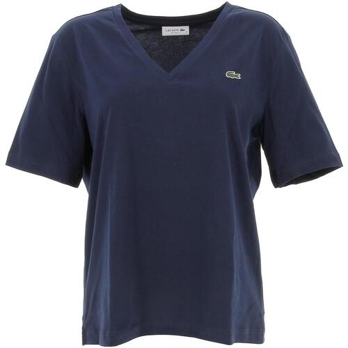 Vêtements Femme T-shirts manches courtes Logo Lacoste Tee-shirt Bleu