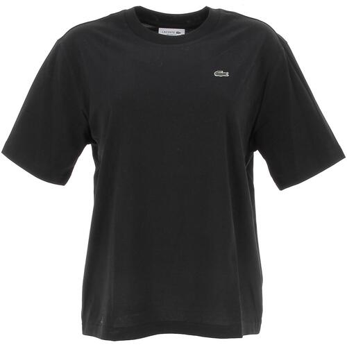Vêtements Femme T-shirts manches courtes Logo Lacoste Tee-shirt Noir