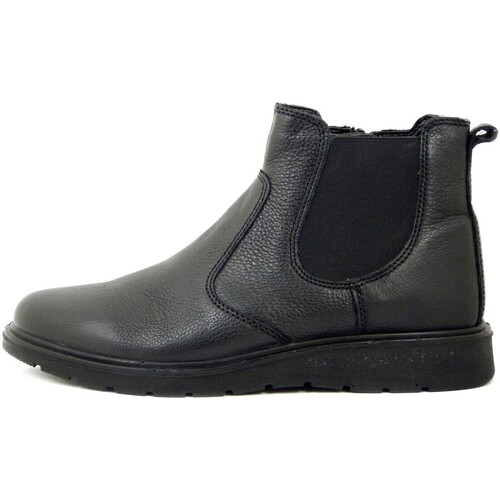 Chaussures Homme Boots Luxury Homme Chaussures, Bottine en Cuir, Zip - TADDEO Noir