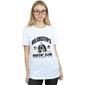 Vêtements Femme T-shirts manches longues Marvel Iron Man Hulkbuster's Bustin' Club Blanc