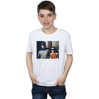 Vêtements Garçon T-shirts manches courtes Dc Comics Batman TV Series Dynamic Duo Photograph Blanc
