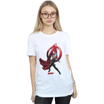 Vêtements Femme T-shirts manches longues Marvel  Blanc
