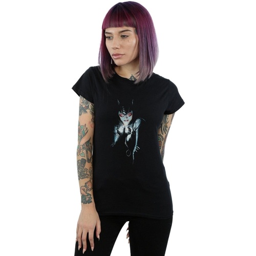 Vêtements Femme T-shirts manches longues Dc Comics Batman Alex Ross Catwoman Noir