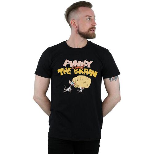 Vêtements Homme T-shirts manches longues Animaniacs Pinky And The Brain Cheese Head Noir