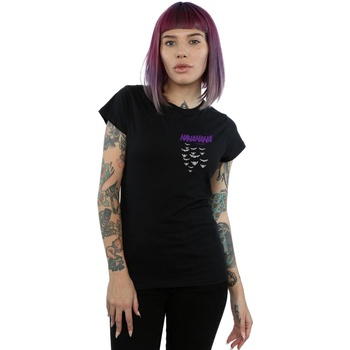 Vêtements Femme T-shirts manches longues Dc Comics Batman Joker Smile Breast Print Noir