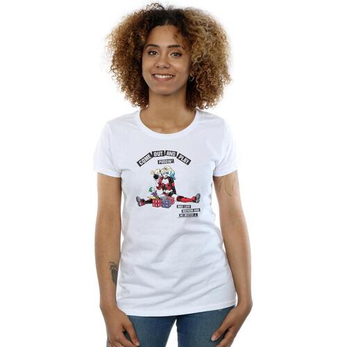 Vêtements Femme T-shirts manches longues Dc Comics Harley Quinn Come Out And Play Blanc