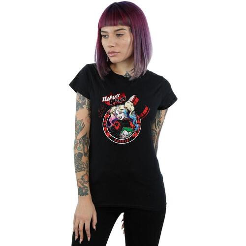 Vêtements Femme T-shirts manches longues Dc Comics Harley Quinn Joker Patch Noir