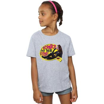 Vêtements Fille T-shirts manches longues Dc Comics Batman TV Series Catwoman Scratch Gris