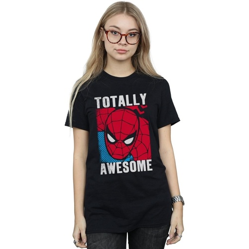 Vêtements Femme T-shirts manches longues Marvel Totally Awesome Noir