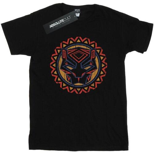 Vêtements Femme T-shirts manches longues Marvel Black Panther Tribal Panther Icon Noir