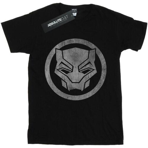 Vêtements Femme T-shirts manches longues Marvel Black Panther Distressed Icon Noir