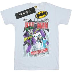 Vêtements Homme T-shirts manches longues Dc Comics Batman Joker Playing Card Cover Blanc