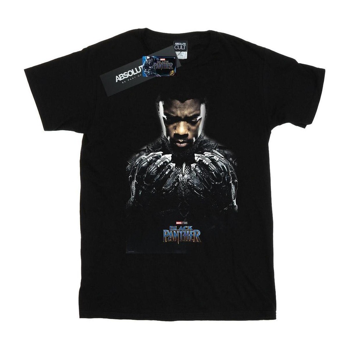 Vêtements Femme T-shirts manches longues Marvel Black Panther T'Challa Poster Noir