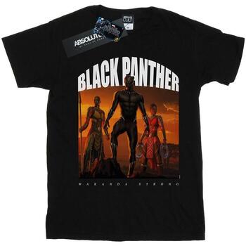 Vêtements Femme T-shirts manches longues Marvel Black Panther Wakanda Strong Noir