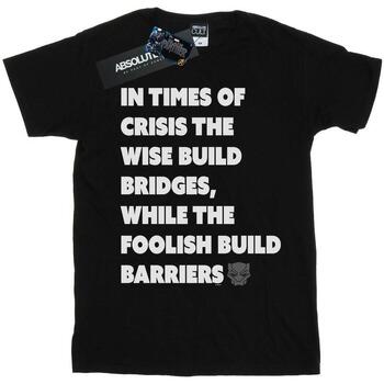 Vêtements Femme T-shirts manches longues Marvel Black Panther Times Of Crisis Noir