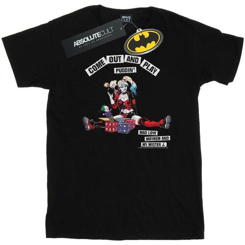 Vêtements Homme T-shirts manches longues Dc Comics Harley Quinn Come Out And Play Noir