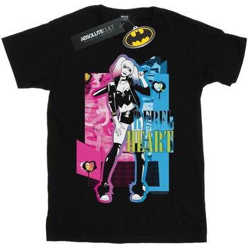 Vêtements Homme T-shirts manches longues Dc Comics Harley Quinn Rebel Heart Noir