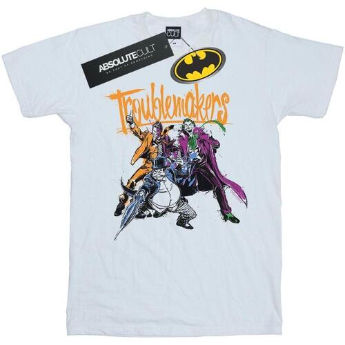 Vêtements Homme T-shirts manches longues Dc Comics Batman Troublemakers Blanc